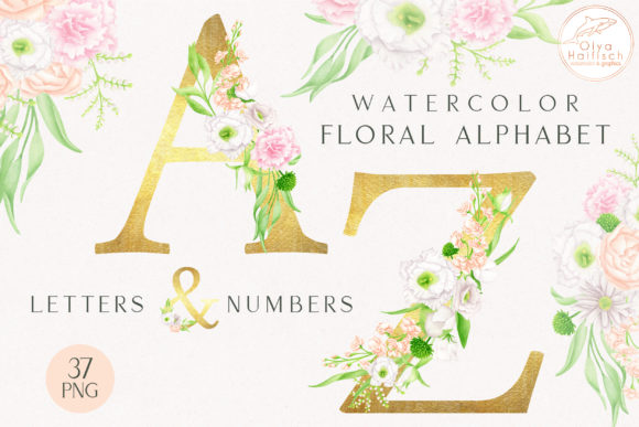 Elegant Floral Alphabet Clipart for Design