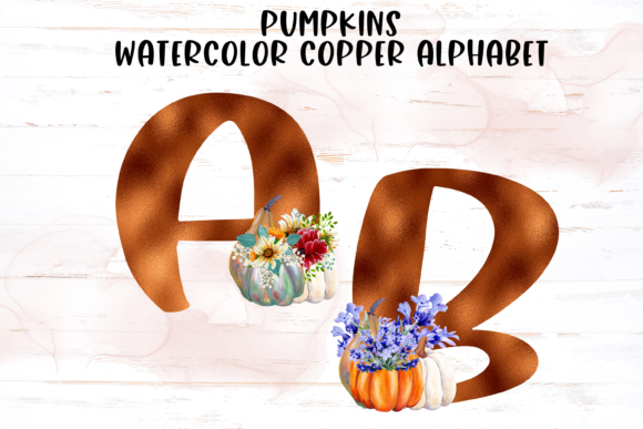 Floral Pumpkin-Copper Alphabet: A Contemporary Design Resource for Creators