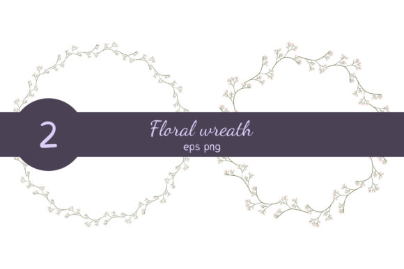Floral Wreath with Flowers Branch: A Digital Asset for Distinctive Designs