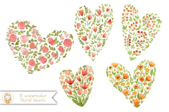 How Watercolor Hearts and Floral Designs Fit into Creative Projects