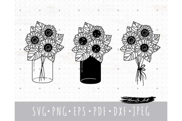 Sunflower and Mason Jar SVG Files for Every Project
