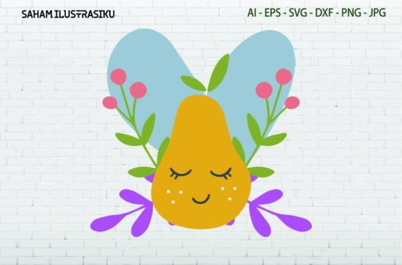 Unlocking Creative Potential with the Fruit Pears Floral Heart Kawaii Svg Design