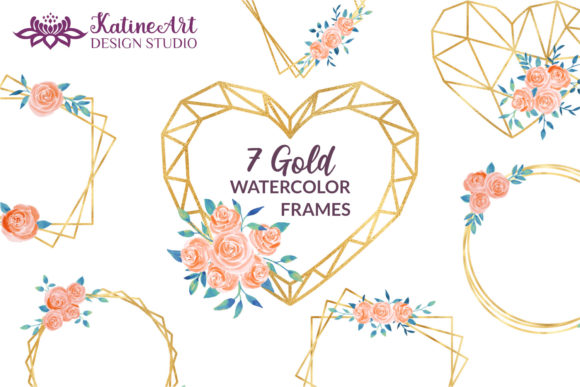 Watercolor Gold Geometric Floral Frames: A Strategic Asset for Modern Creators